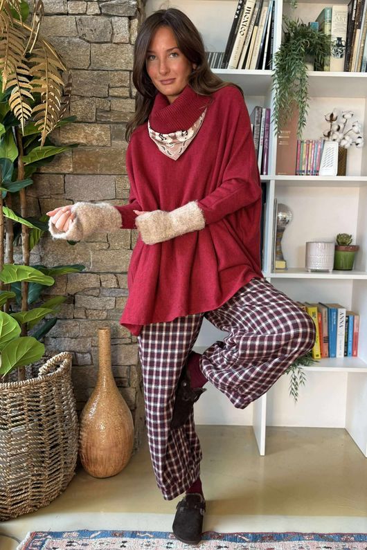 Beyond Terry Oversized Cowl Knit Rouge Marl /15=